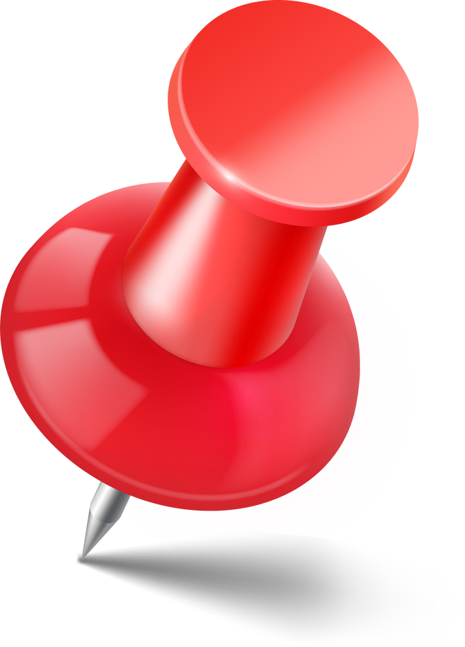 Glossy red push pin