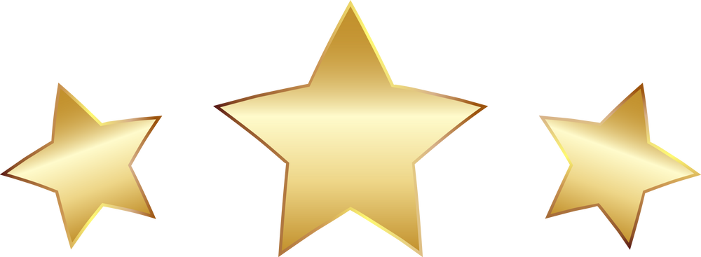 Golden Stars. Luxury Gold Glossy Metal Badge. Golden Elements.